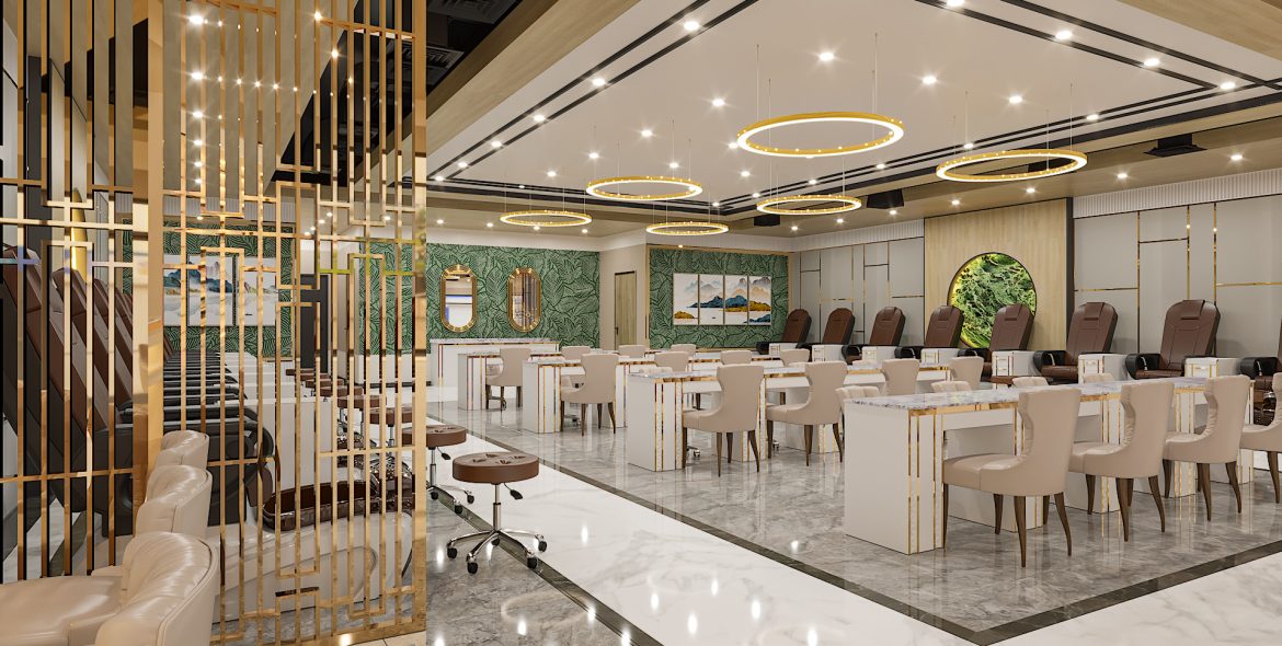 Vách CNC Cho Nail Salon Tại Mỹ Tạo Điểm Nhấn Cho Không Gian