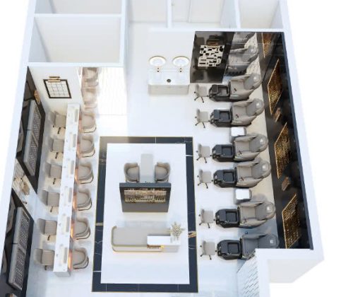 Nội thất lắp ghép cho tiệm Nail tại Mỹ