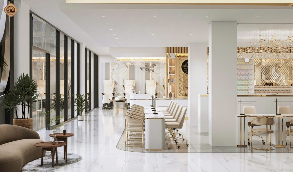 full package nail salon interior design USA