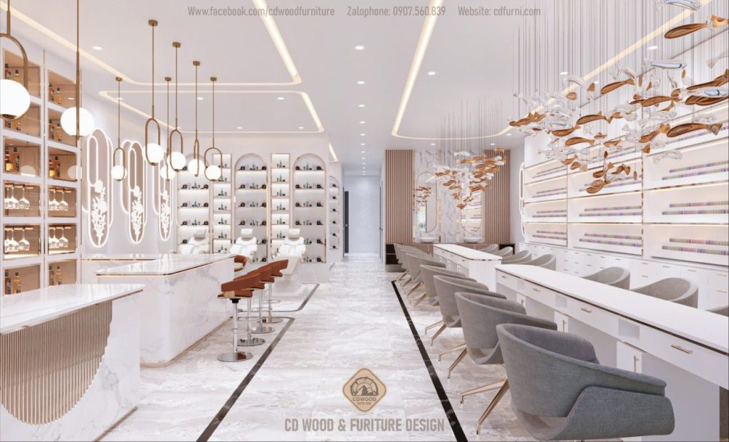 Thiết kế tiệm nail hiện đại tại Mỹ