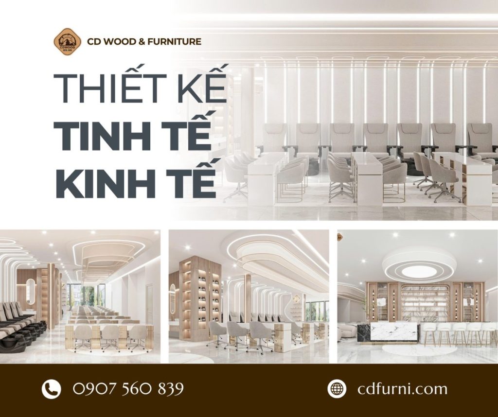 Xuất khẩu thiết kế nội thất tiệm nail sang Mỹ và Canada Xuất khẩu thiết kế nội thất tiệm nail sang Mỹ và Canada