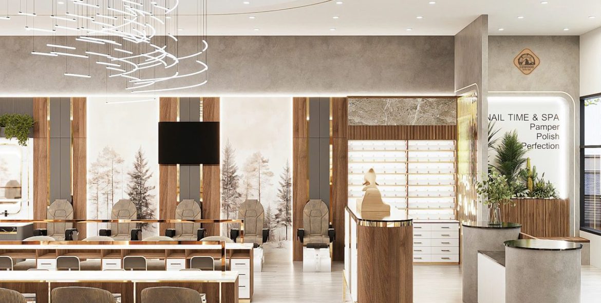 Nail salon interior design and build package USA – Giải pháp toàn diện cho tiệm nail chuyên nghiệp